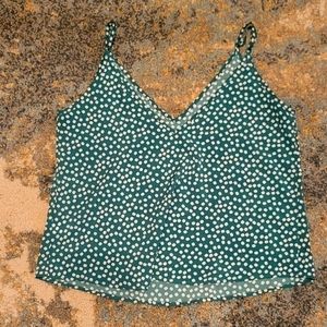 SHEIN Frenchy Ditsy Green Floral Cami Top Size Womens XL